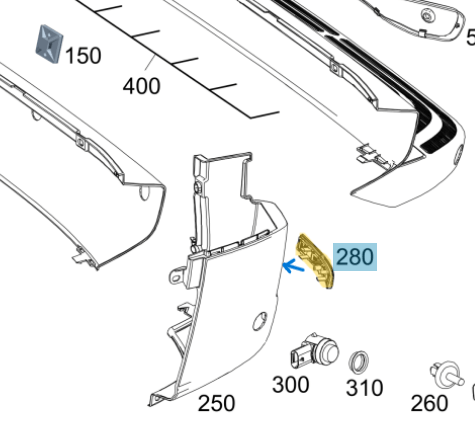 Reflektör Arka Tampon Sol Sprinter W907, W910, A9108204800