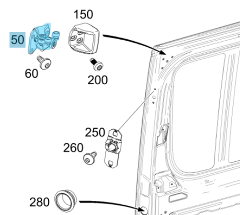 Kapı Kızak Sürgüsü Sağ Üst Komple / Sürgülü kapı Makarası Sağ Üst Sprinter W907, W910, OEM A9107605700