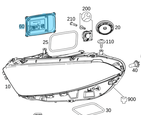 Far Beyni LED Far G Seri W463, GLE W167, Sprinter W907, W910, OEM A2479001702, A2479015601, A2479020201, 2479001702, 2479015601, 2479020201