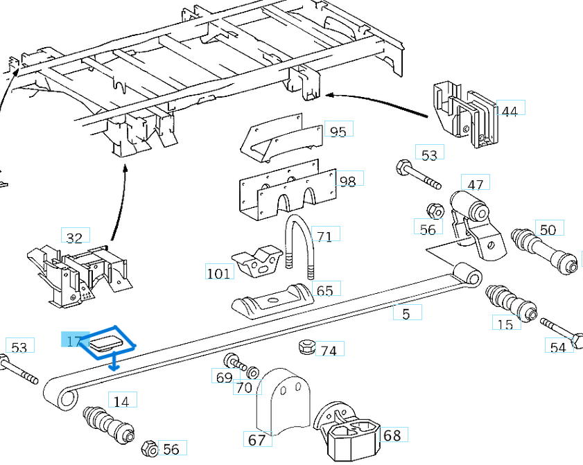Makas Lastiği / Takozu Arka Sprinter W902, W903, W906 OEM A9013250744