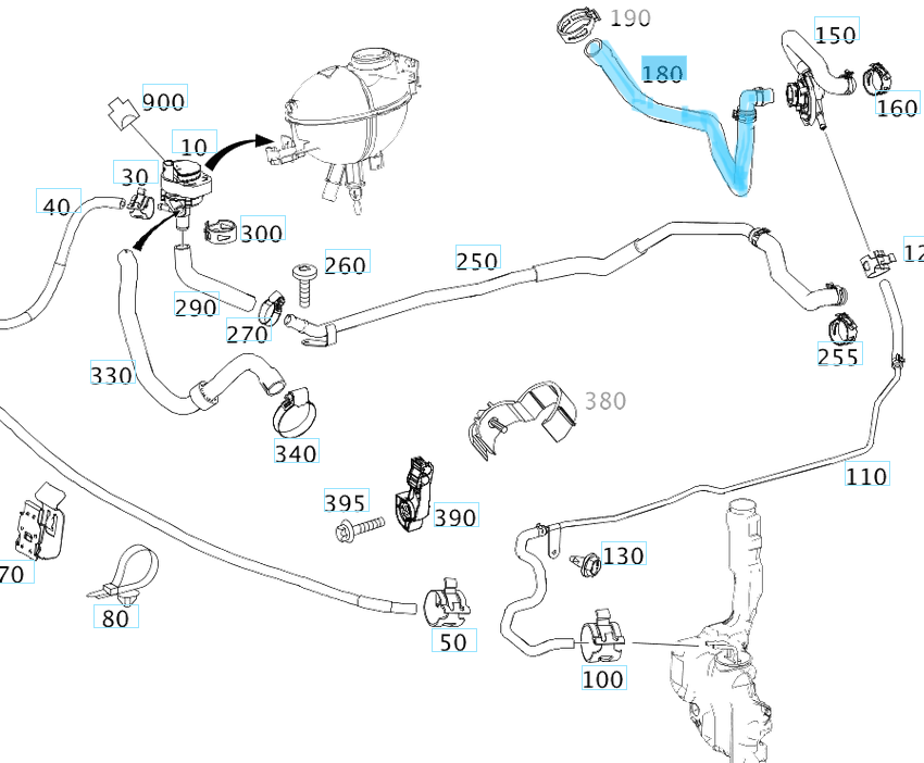 Kalorifer Hortumu C Seri W204, E Seri W212 OEM A2048305996