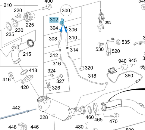 Egzoz Basınç Sensörü CLA W117, GLA W156, ML W164, A Seri W176, C Seri W205, B Seri W246, R Seri W251, GLC X253 Motor: OM651 OEM A0071536028