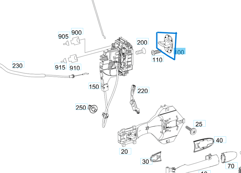 Kapı Kilit Karşığı Ön Sağ Sol Arka Sol Sprinter W906, W907 OEM A9067200004