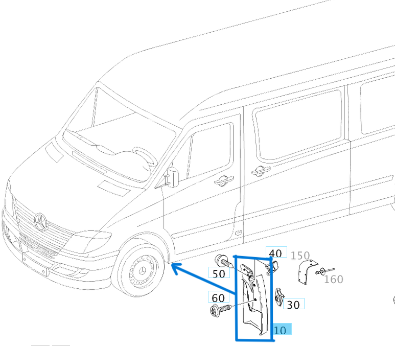 Paçalık Ön Sol Sprinter W906 OEM A9068820004