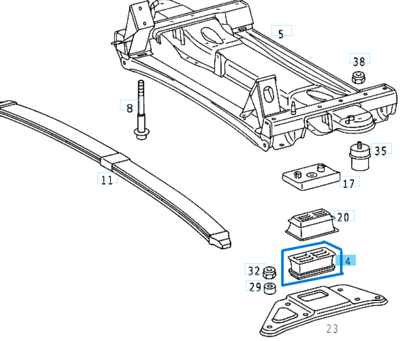 Makas Takozu Ön Alt Sol Sprinter W901, W902, W903, W904 OEM A9013222119