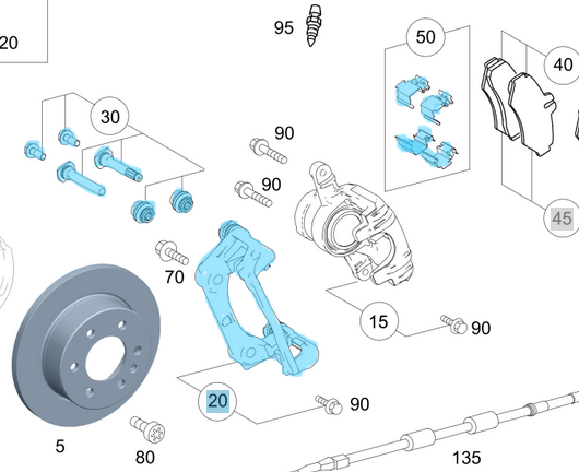 Fren Kaliper Braketi / Fren Kaliper Taşıyıcısı Arka Sağ - Sol Sprinter W906, 211-213-311-315-316 OEM A0004206415, A0004206015, 0004206415, 0004206015
