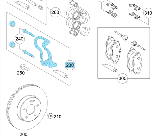 Kaliper Braketi / Fren Kaliper Taşıyıcısı Ön Sağ Sol Vito W447, W639, Sprinter W906, VW Crafter, OEM A0004207515, A0004207315, 2E0609139B, 0004207515, 0004207315