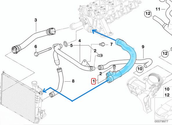 Radyatör Hortumu Üst  BMW 3 Seri E46 Motor: M47 OEM 11532247307