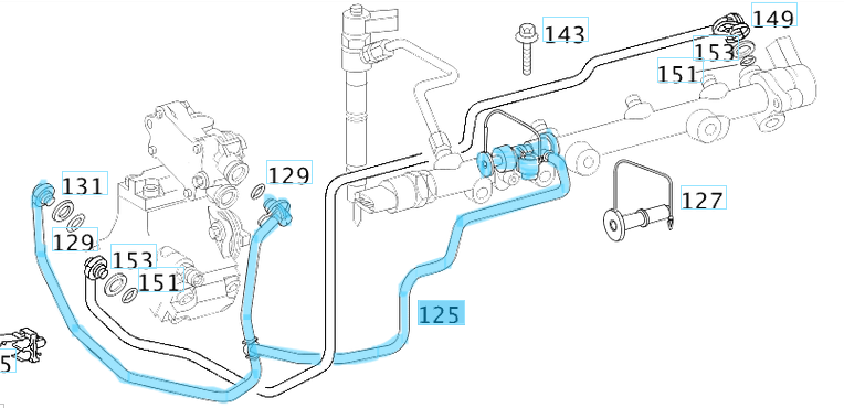 MAZOT ARA HORTUMU W203, W210 OM611, OM612 OEM A6120703232