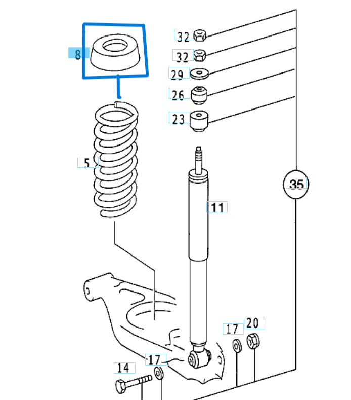 Get Lastiği Arka 18mm 3 Kertik E Seri W124, C Seri W190 OEM A2013251144