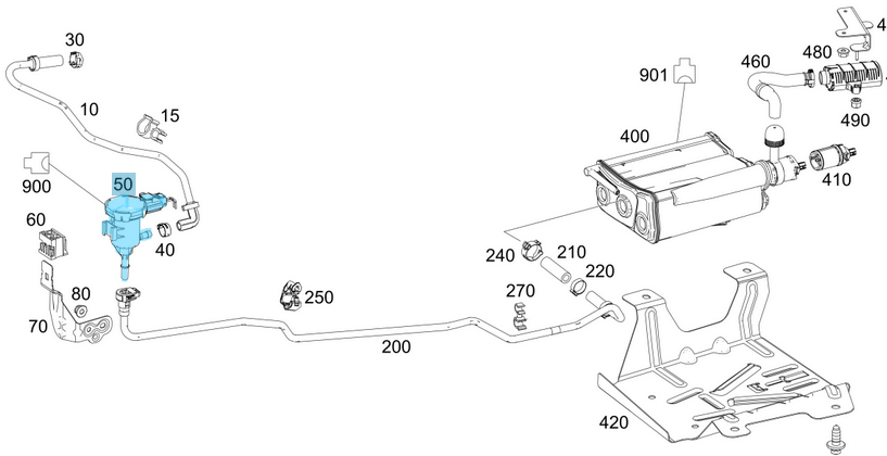 Depo Yakıt Hava Valfi / Yakıt Havalandırma Valfi CLA W117, GLA X156, ML W166, A Seri W176, B Seri W242, E246, C Seri W204, W205, E Seri W212, W213, S Seri W221, W222, Vito W448, G Seri W463, Motor: M270, M274 OEM A0014760532, A0004760600