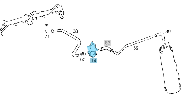 Depo Yakıt Hava Valfi / Yakıt Havalandırma Valfi  C Seri W202, W203, W204, CLK W208, W209, E Seri W210, W211, W207, S Seri W221, W222, Sprinter W906, Motor: M271, OEM A0004708793, A0004706593, A0004703793, A0004701693, A0004701993, A0004701493