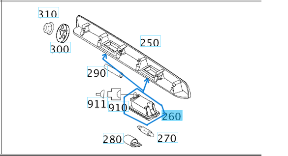 Plaka Aydınlatma Lambası Vito W639, Sprinter W906 OEM A6398200256, 9069062100