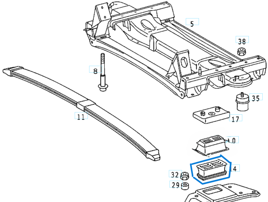 Makas Takozu Ön Alt Sağ Sprinter  W901, W902, W903, W904 OEM A9013221119