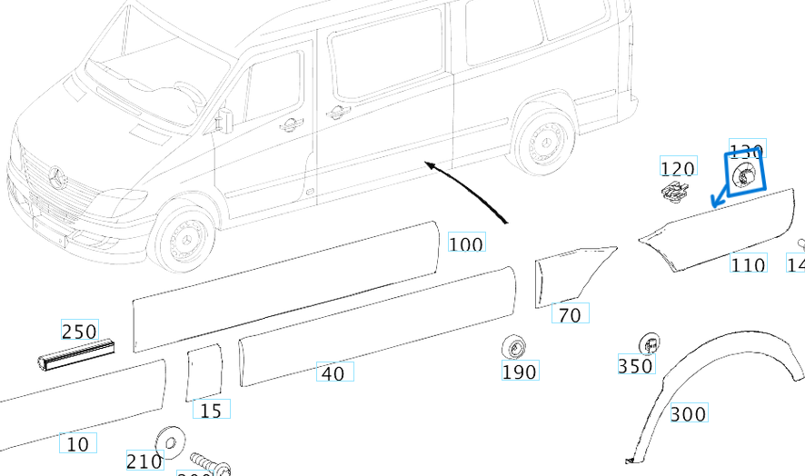 Kaplama Kopçacı / Klipsi Sprinter W906 OEM A0029918570, A0019918370