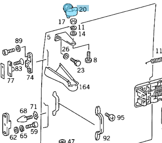 Kapı Kızak Sürgü Bilyası Sağ Üst / Sürgülü Kapı Makarası Sağ Üst 208-209-410, W611, W601, OEM A6017600647, A6017600547