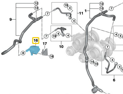 İlave Su Pompası / Devirdaim Yardımcı Pompa BMW X5 Seri E70, X6 Seri E71 OEM 11517629917, 11517604525, 11517583160