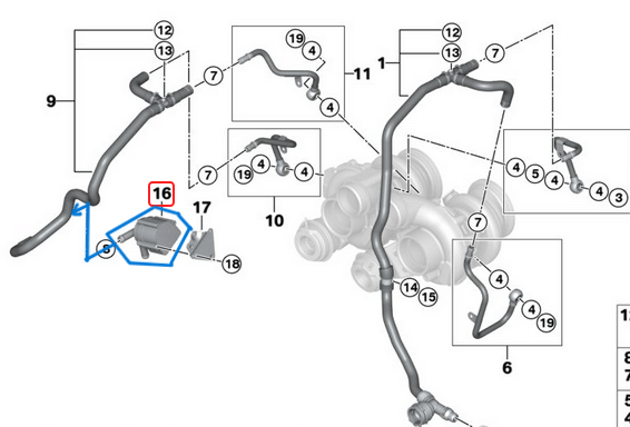 İlave Su Pompası / Devirdaim Yardımcı Pompa BMW X5 Seri E70, X6 Seri E71 OEM 11517629917, 11517604525, 11517583160