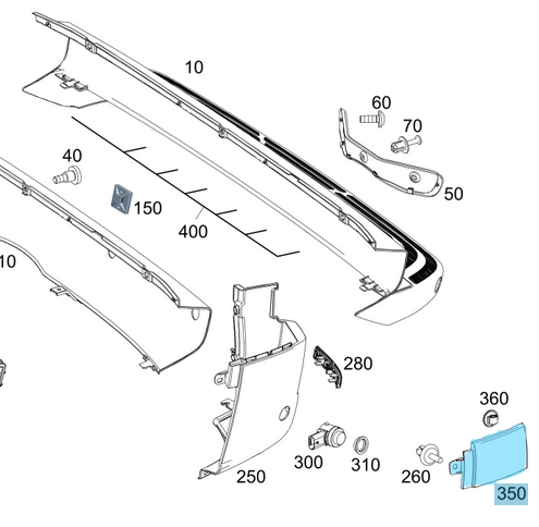 Stop Alt Bakaliti Sağ / Tampon Kaplaması Arka Sağ Sprinter W907, W910, OEM A9108803800