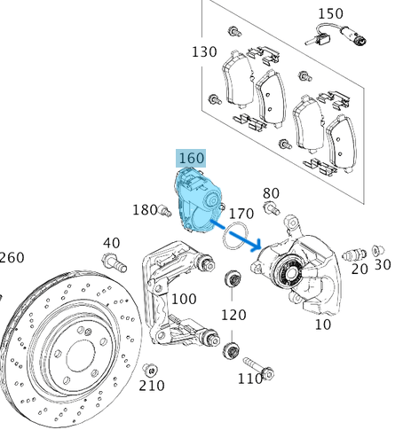 El Fren Park Motoru 12 DİŞ Ø8mm / El Fren Ayar Motoru GL X166, GLE C292, C Seri W205, E Seri W213, S Seri W222, Coupe W217, OEM A1669065401