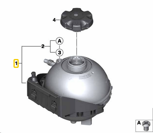 Radyatör Yedek Su Deposu BMW 1 Seri F20, F21, 2 Seri F22, F23, 3 Seri F30, F31, F34, 4 Seri F32, F33, F36 Motor: N13, N20, N26 OEM 17137642158, 17137609469
