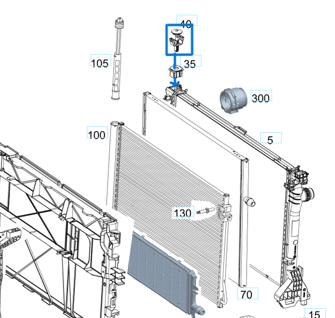 Radyatör Bağlantı Klipsi C Seri W204, W205, W206, E Seri W211, W212, W213, W214 Vito W447 OEM A0009912595