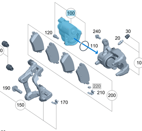 El Fren Park Motoru 6 DİŞ Ø8,6mm / El Fren Ayar Motoru Sol CLA W118, A Seri W177,  B Seri W247, EQB X243, OEM A0001500300