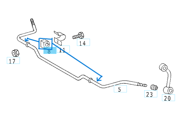 Viraj Demir Lastiği 25mm Ön Sprinter W901, W902, W903, W904 OEM A9043230085