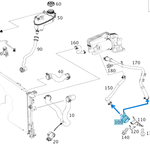 İlave Su Pompası / Devirdaim Yardımcı Pompa CLA W117, GLA W156, A Seri W176, E Seri W212, B Seri W242, W246 OEM A0005000686