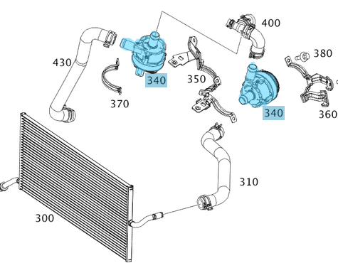 İlave Su Pompası / Devirdaim Yardımcı Pompa CLA W117, GLA W156, A Seri W176, E Seri W212, B Seri W242, W246 OEM A0005000686