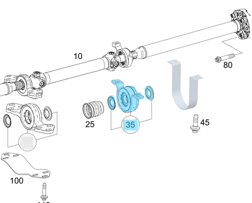 Şaft Askısı Arka Bilyalı Vito W447  OEM A4474103400, A4474103300, 4474103400, 4474103300