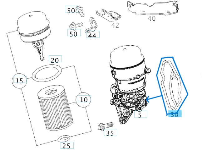 Yağ Filtre Kütük Contası Tüm Seriler OM642 Motor OEM A6421840080
