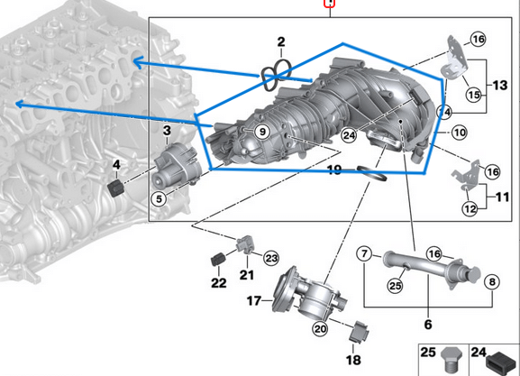 Manifold Emme Klapeli / Emme Manifoldu BMW 1 Seri E81, E82, E87, E88, 3 Seri E90, E91, E92, E93, 5 Seri E60, E61, X1 Seri E84, X3 Seri E83, Motor: N47, N47N OEM 11618507239, 11617811214, 11614728712, 11617797384