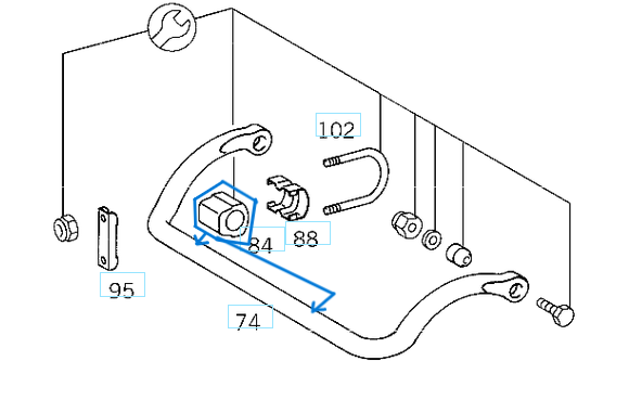 VİRAJ Lastiği Ön Y.M 32mm Minibüs 207-208-209-210 W601, W602 , W611 OEM A6023260282