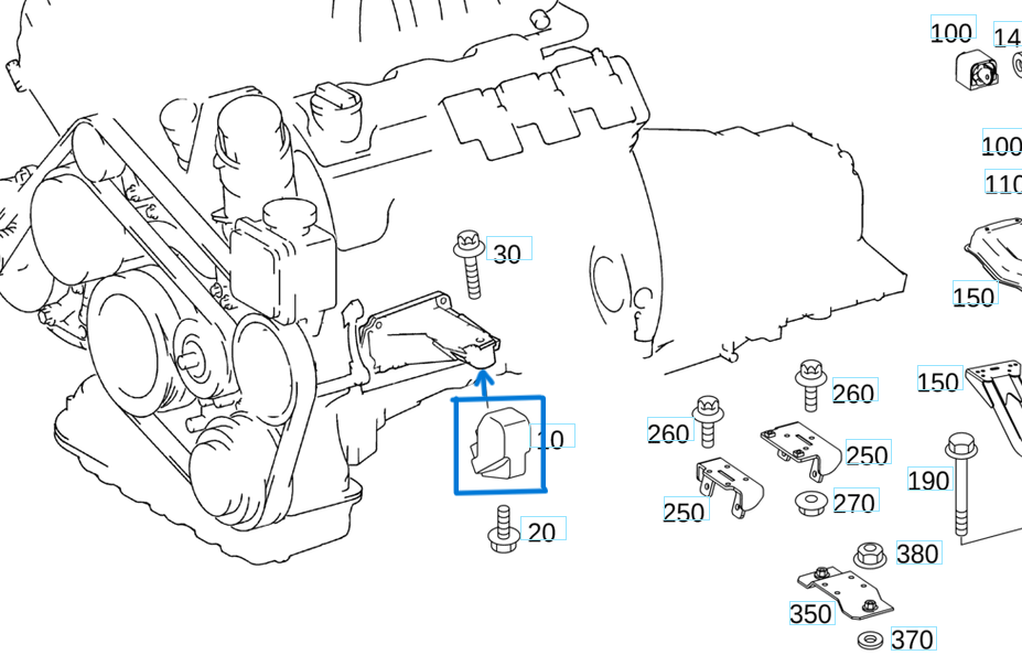 Motor Kulağı (Takozu) Sağ Sprinter W906 OEM A9062411613, A9062411113