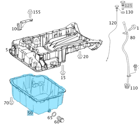 Karter Alt Alüminyum / Karter Yağ Tası / Yağ Karteri Sprinter W906 OM642 OEM A6420101428