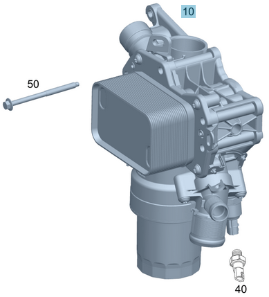 Yağ Filtre Kütüğü, Yağ Radyatörü İle Birlikte / Yağ Soğutucu Kütük Komple A Seri W204, W177, B Seri W247, Citan W415, W420, Motor: OM608  OEM A6081800500, 213058627R, 213050344R