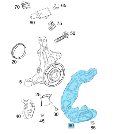 Fren Disk Toz Sacı Ön Sağ / Fren Diski Muhafaza Sacı Ön Sağ Vito W447, W448 OEM A4474210100