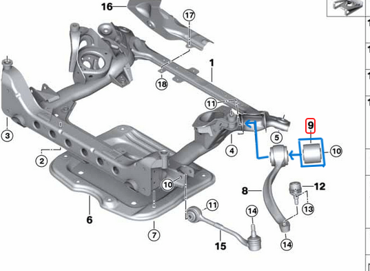 Salıncak Burcu Ön Üst BMW 3 Seri E90, E91, E92, X1 Seri E84 OEM  31126768818, 31120410791