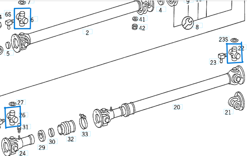 Şaft Mafsal İstavrozu Arka 27x92mm Sprinter W906