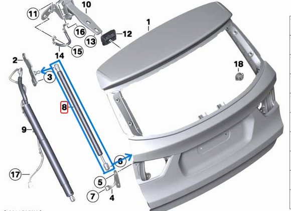 Bagaj Kapak Amortisörü BMW X3 Seri F25 OEM 51247211289