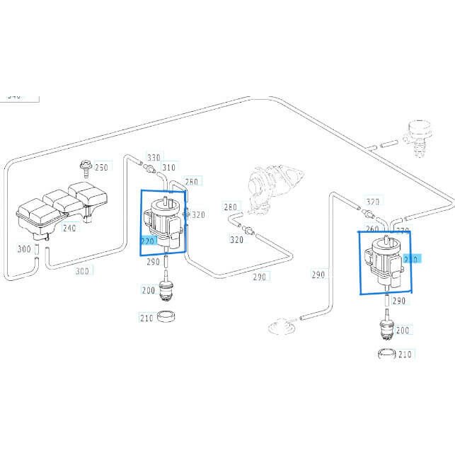 Turbo Basınç Ventili / Konvertörü Mavi C Seri W203, E Seri W210, Sprinter W901, W902, W903, W904 OM611 OEM A0005450527, 05080371AA