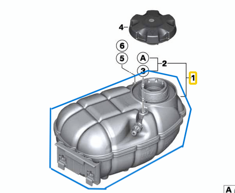 Radyatör Yedek Su Deposu (Kapaksız) BMW 1 Seri F20, F21, 2 Seri F22, F23, F87, 3 Seri F30, F31, F34, 4 Seri F32, F33, F36, Motor: N47N, B47 OEM 17137642160, 17137609468