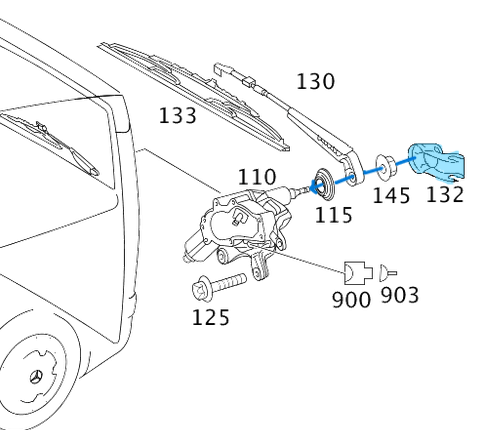 Silecek Kapağı Arka Eğri Vito W639 OEM A0008211833