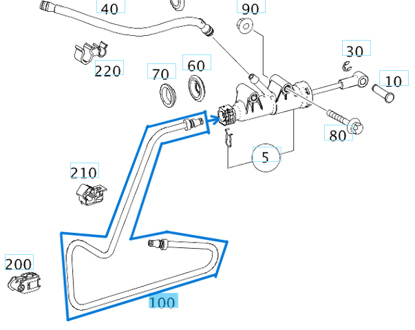 Debriyaj Hidrolik Borusu Üst Merkezden Şanzımana Sprinter W906 OEM A9062900313