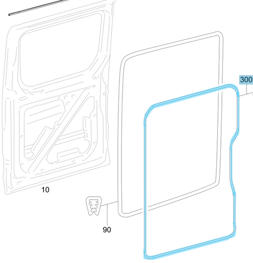 Sürgülü Kapı Lastiği Sağ / Kapı Lastiği Sağ Sürgülü Kapı Sprinter W906 OEM A9066975098