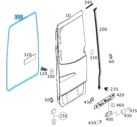Kapı Lastiği Arka / Arka Kapı Lastiği Sprinter W906 OEM A9066976298