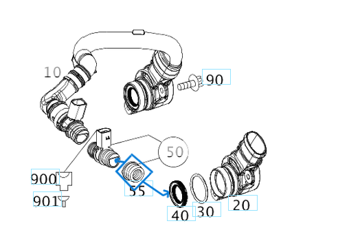Turbo Hava Emiş Boru Contası ML Seri W164, C Seri W204, E Seri W212 OM642 OEM A6420940580