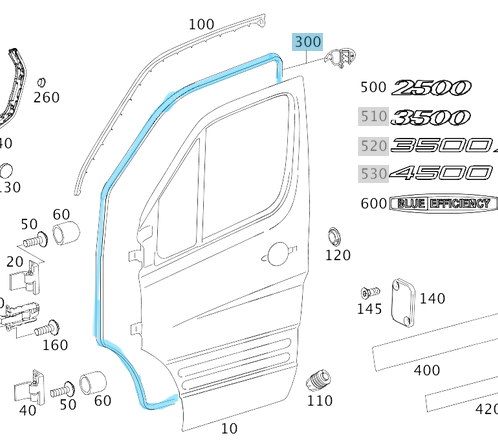 Kapı Lastiği Ön Sağ-Sol / Ön Sağ-Sol Kapı Lastiği Sprinter W906 OEM  A9066976098