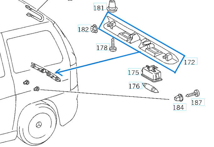 Bagaj Açma Bakaliti / Arka Bagaj Kapağı Dıştan Açma Bakaliti / Bagaj Kapağı Kaldırma Kolu Vito W638 OEM A6387430830